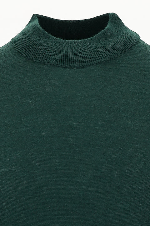 Navy Blue Semi-Turtleneck Regular Fit Knitted Sweater