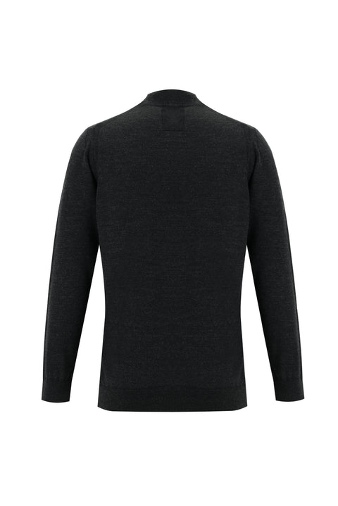 Orta Antrasit Yarım Balıkçı Yaka Regular Fit Triko Kazak