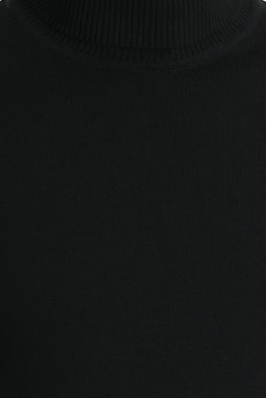 Siyah Balıkçı Yaka Regular Fit Triko Kazak