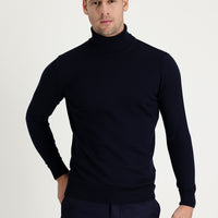 Koyu Lacivert Balıkçı Yaka Regular Fit Triko Kazak