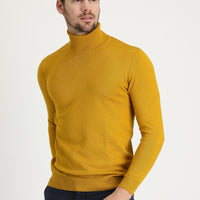 Hardal Balıkçı Yaka Regular Fit Triko Kazak