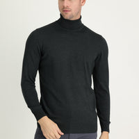 Koyu Antrasit Balıkçı Yaka Regular Fit Triko Kazak