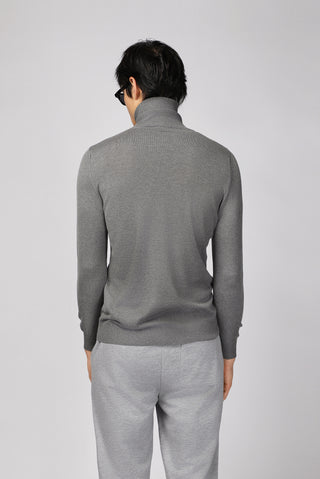  Orta Gri Melanj Balıkçı Yaka Regular Fit Triko Kazak