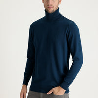 Orta Petrol Balıkçı Yaka Regular Fit Triko Kazak