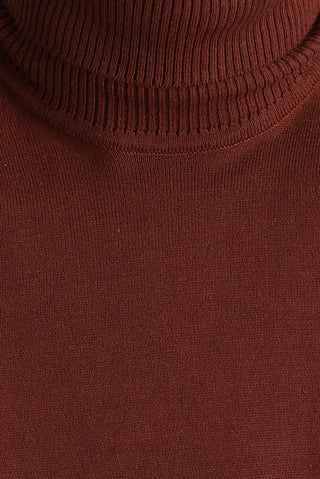  Kiremit Balıkçı Yaka Regular Fit Triko Kazak