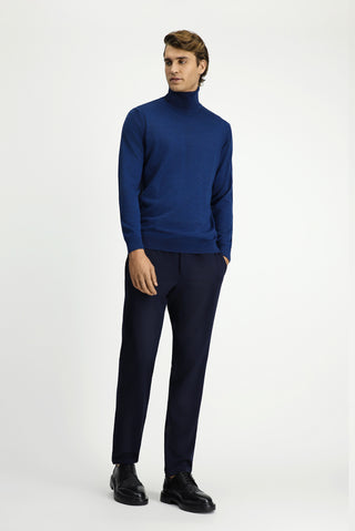  Koyu Petrol Balıkçı Yaka Regular Fit Yünlü Triko Kazak