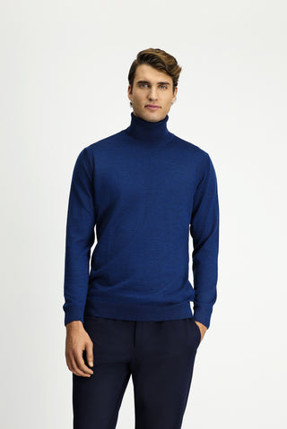  Koyu Petrol Balıkçı Yaka Regular Fit Yünlü Triko Kazak