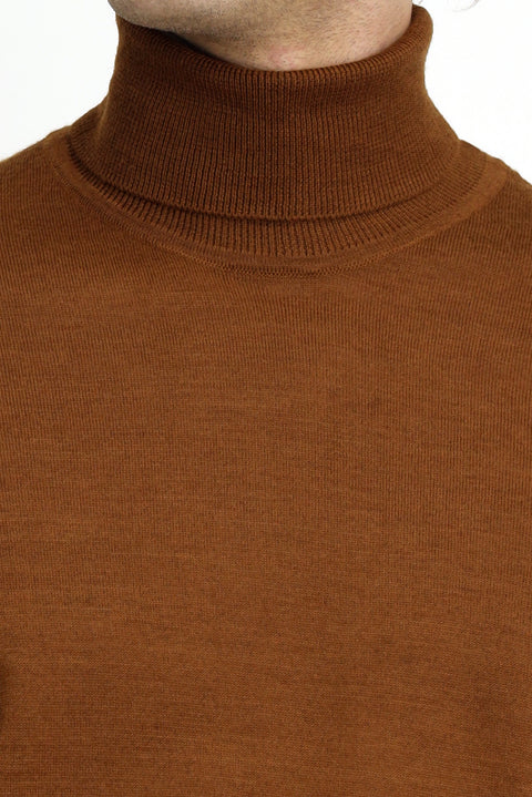 Tarçın  Balıkçı Yaka Regular Fit Yünlü Triko Kazak