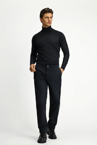  Orta Antrasit Bal?kç? Yaka Regular Fit Yünlü Triko Kazak-Ki??l?