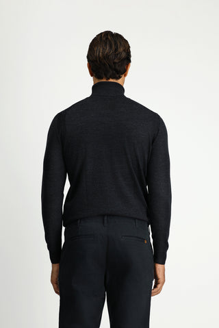  Orta Antrasit Bal?kç? Yaka Regular Fit Yünlü Triko Kazak-Ki??l?