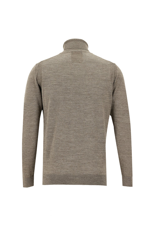 Orta Vizon Balıkçı Yaka Regular Fit Yünlü Triko Kazak