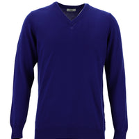 Saks Mavi V Yaka Regular Fit Triko Kazak