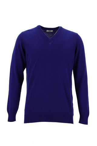  Saks Mavi V Yaka Regular Fit Triko Kazak