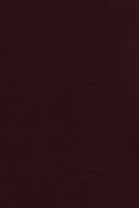 Koyu Bordo V Yaka Regular Fit Yünlü Triko Kazak