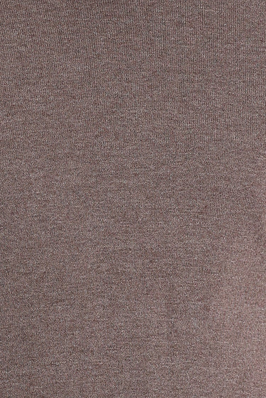 Açık Kahve Melanj Bisiklet Yaka Regular Fit Pamuklu Triko Kazak