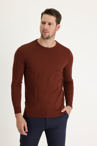  Kiremit Bisiklet Yaka Regular Fit Triko Kazak