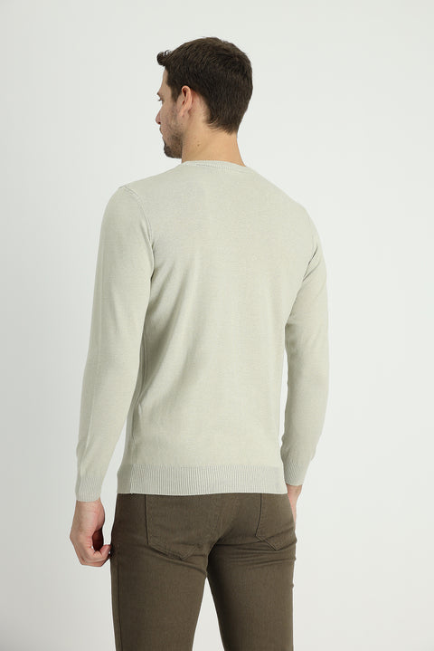 Taş Bisiklet Yaka Regular Fit Pamuklu Triko Kazak