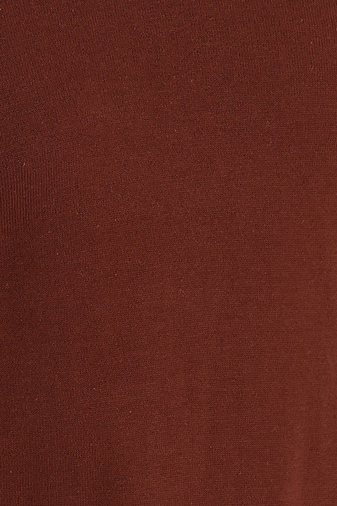 Kiremit Bisiklet Yaka Regular Fit Pamuklu Triko Kazak