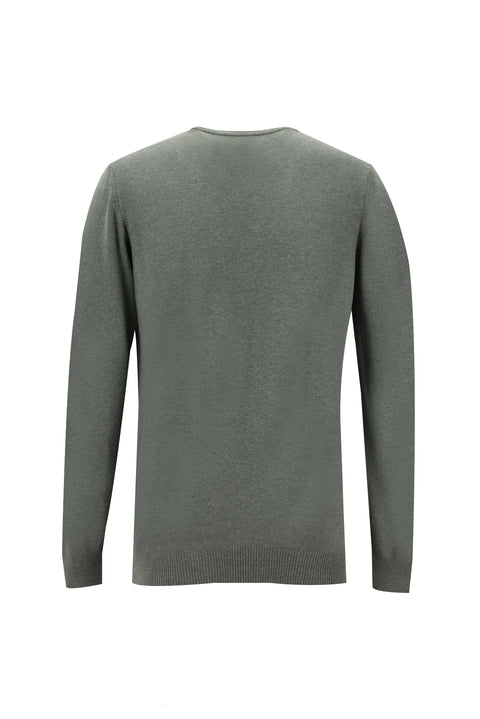 Orta Gri Melanj Bisiklet Yaka Regular Fit Triko Kazak