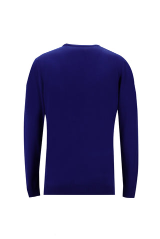  Saks Mavi Bisiklet Yaka Regular Fit Triko Kazak