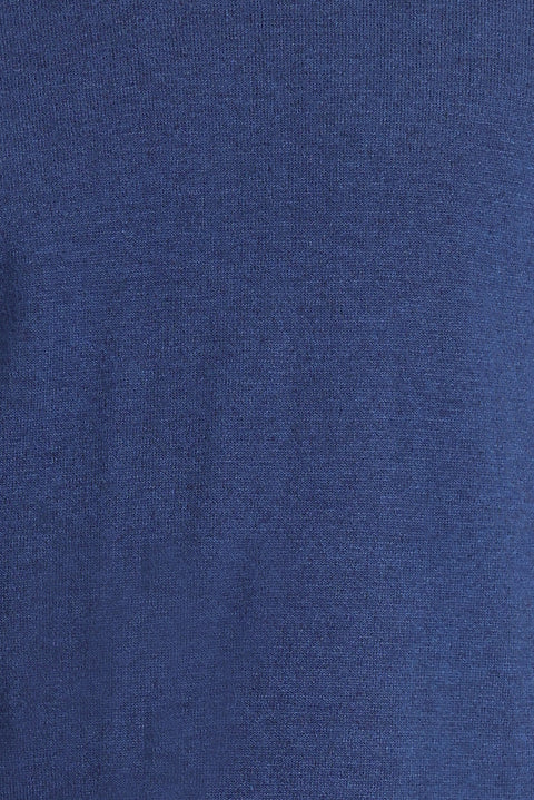 İndigo Melanj Bisiklet Yaka Regular Fit Triko Kazak