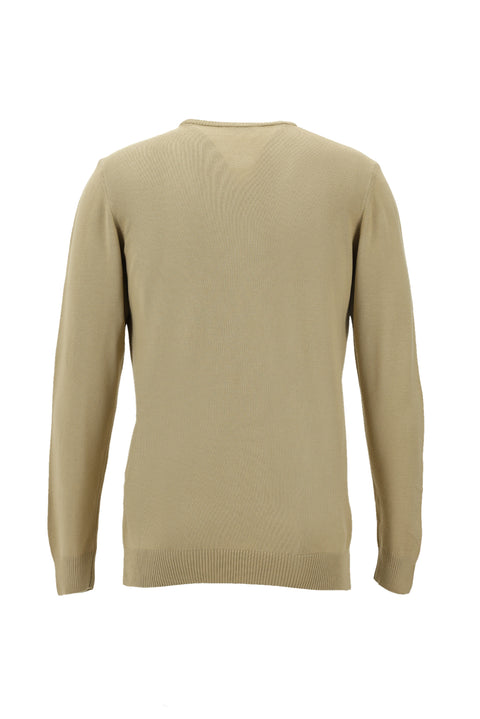 Açık Bej Bisiklet Yaka Regular Fit Triko Kazak