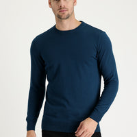 Orta Petrol Bisiklet Yaka Regular Fit Triko Kazak