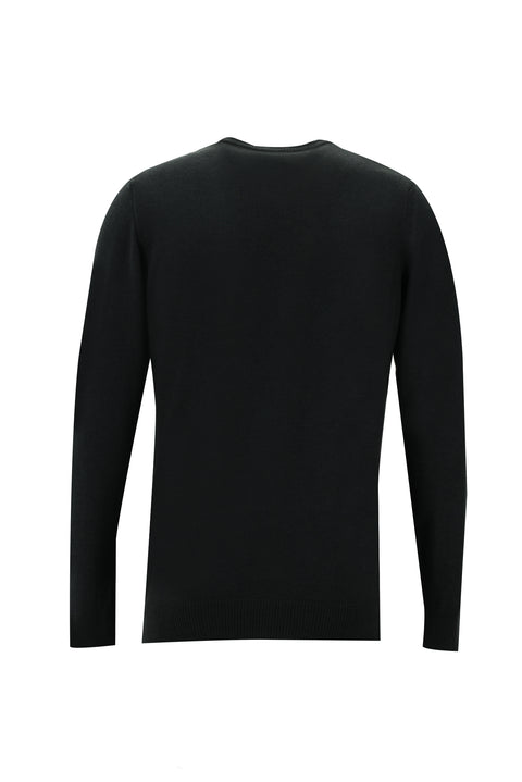 Koyu Antrasit Bisiklet Yaka Regular Fit Triko Kazak