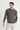 Orta Füme Bisiklet Yaka Slim Fit Dar Kesim Desenli Triko Kazak