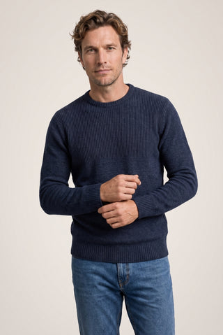  İndigo Bisiklet Yaka Slim Fit Dar Kesim Desenli Triko Kazak