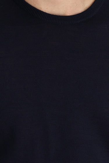 Koyu Lacivert Bisiklet Yaka Regular Fit Triko Kazak