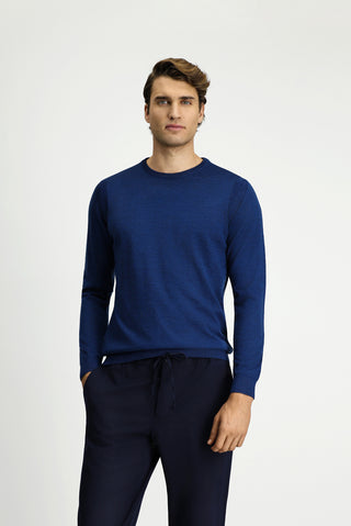  Koyu Petrol Bisiklet Yaka Regular Fit Yünlü Triko Kazak