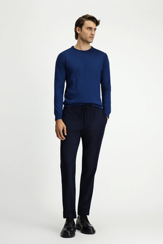  Koyu Petrol Bisiklet Yaka Regular Fit Yünlü Triko Kazak