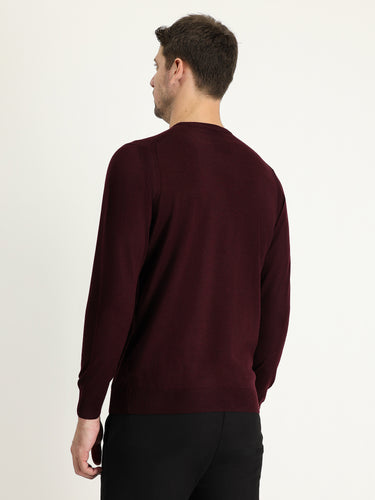  Koyu Bordo Bisiklet Yaka Regular Fit Triko Kazak