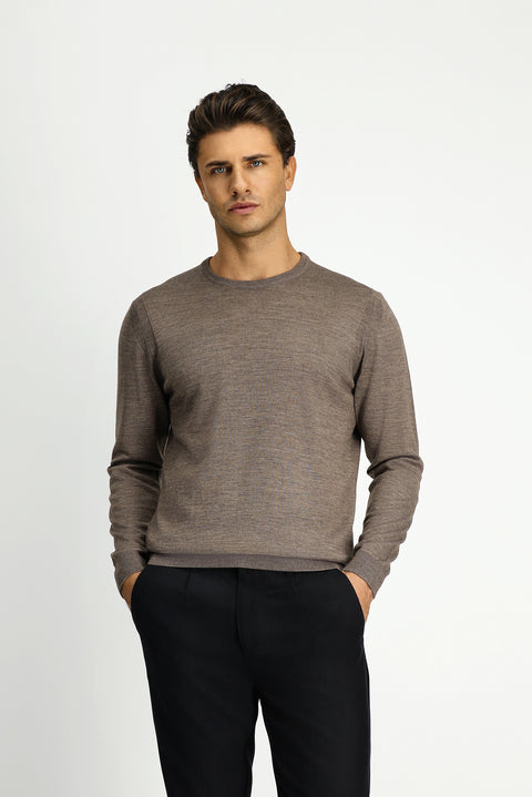 Orta Vizon Bisiklet Yaka Regular Fit Yünlü Triko Kazak