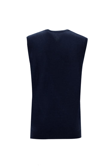 Orta Lacivert Melanj V yaka süveter triko