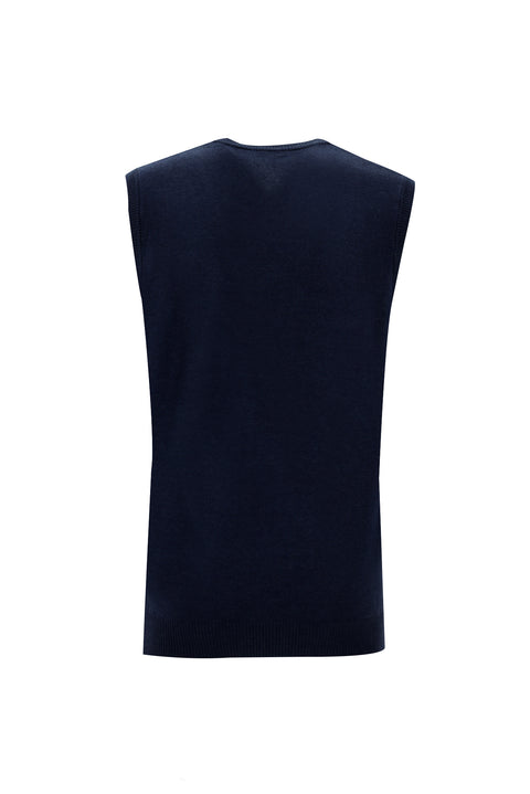 Orta Lacivert Melanj V yaka süveter triko