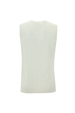  Ekru V yaka süveter triko