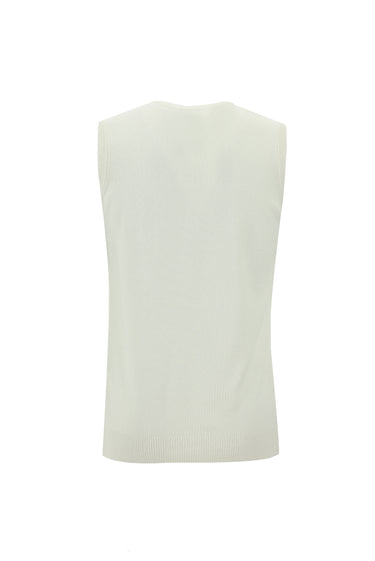  Ekru V yaka süveter triko