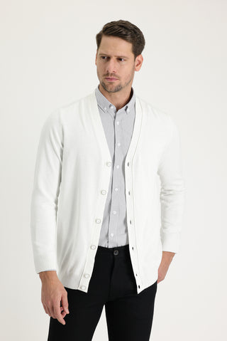  Ekru Regular Fit Triko Hırka