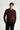Koyu Bordo Şal Yaka Slim Fit Dar Kesim Desenli Pamuklu Triko Kazak