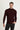 Koyu Bordo Yarım Balıkçı Yaka Slim Fit Dar Kesim Desenli Pamuklu Triko Kazak