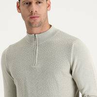 Taş Yarım Balıkçı Yaka Slim Fit Dar Kesim Fermuarlı Desenli Pamuklu Triko Kazak