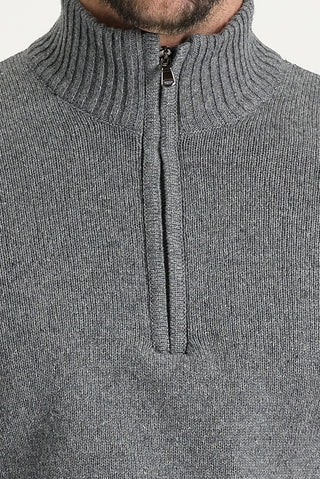  Koyu Füme Yarım Balıkçı Yaka Slim Fit Dar Kesim Triko Kazak
