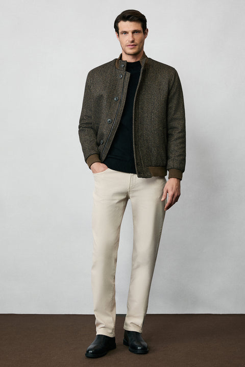 Siyah Yarım Balıkçı Yaka Slim Fit Desenli Dikişsiz Triko Kazak