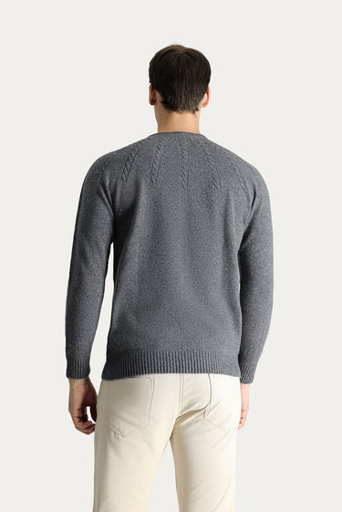  Orta Füme Yarım Balıkçı Yaka Slim Fit Dar Kesim Dikişsiz Desenli Triko Kazak