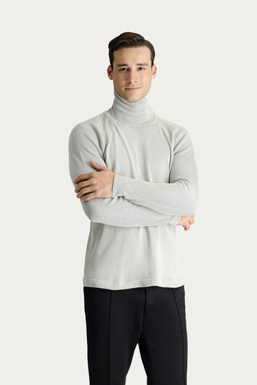 Taş Balıkçı Yaka Slim Fit Dar Kesim Desenli Pamuklu Triko Kazak