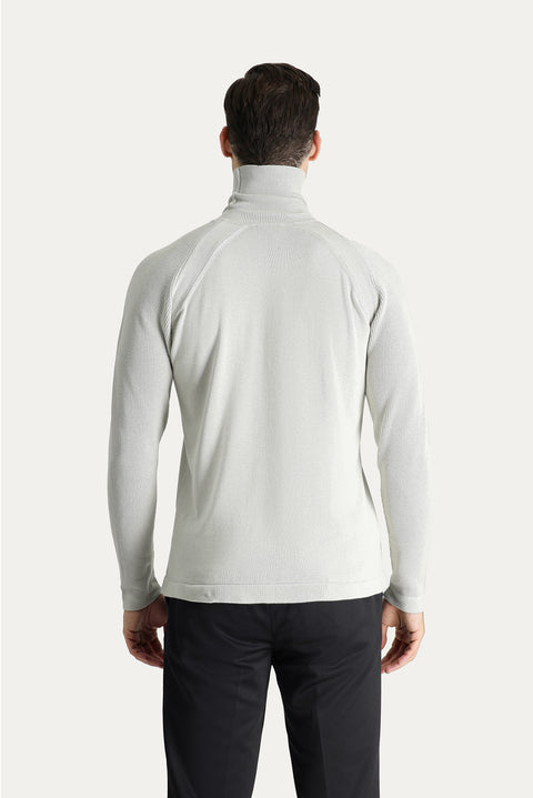 Taş Balıkçı Yaka Slim Fit Dar Kesim Desenli Pamuklu Triko Kazak