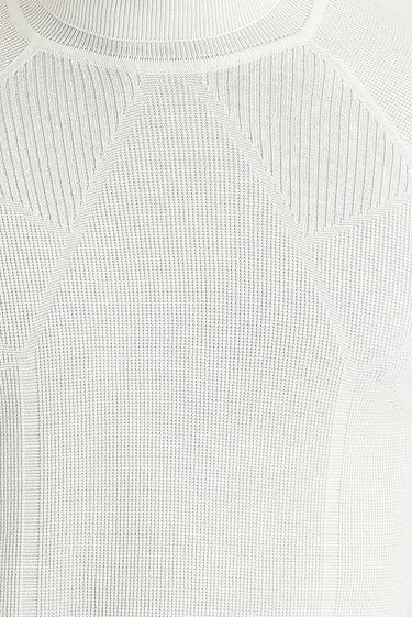 Ekru Balıkçı Yaka Slim Fit Dar Kesim Desenli Pamuklu Triko Kazak