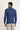 İndigo Melanj Balıkçı Yaka Slim Fit Dar Kesim Desenli Triko Kazak